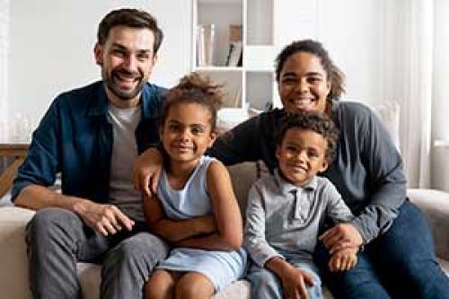 two children posing in family picture